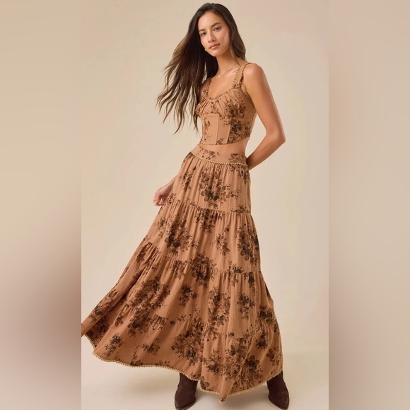 Altar'd State Dresses & Skirts - Altar’d State Matilda Floral Tier Midi Skirt